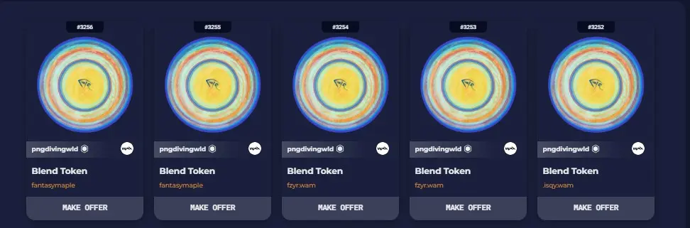 Wax Blockchain Blend token NFT