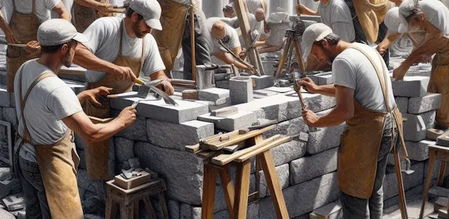 Albañiles trabajando