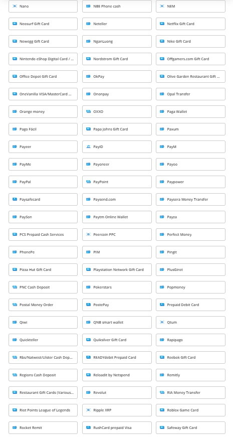 Paxful Payment Types