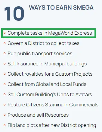 Earn MEGA tokens