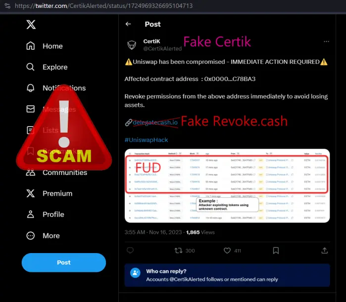 fake alert FUD