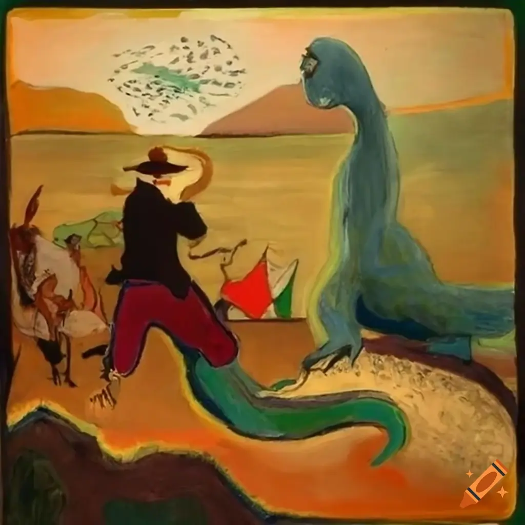 Wild-West Rodeo Scene 5 (Loch Ness Monster)