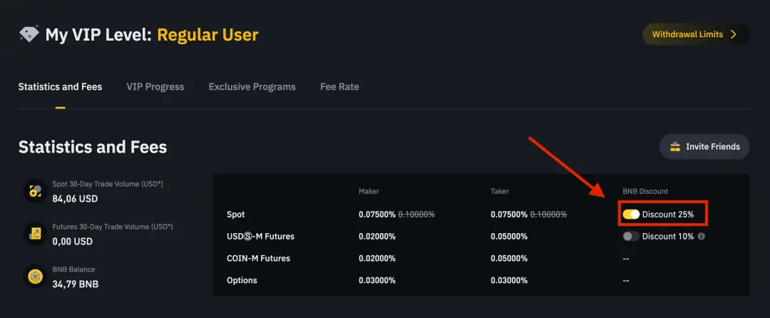 BNB Trading Fee Reduction on Binance