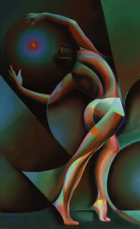 cubist nude oil painting