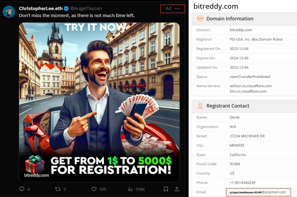 promoted posts leading to fraudulent links