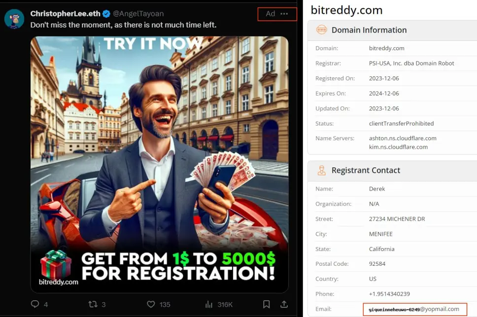 promoted posts leading to fraudulent links