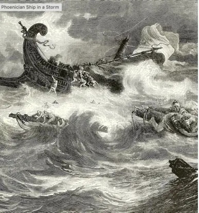 phoenicians boat on a storm image