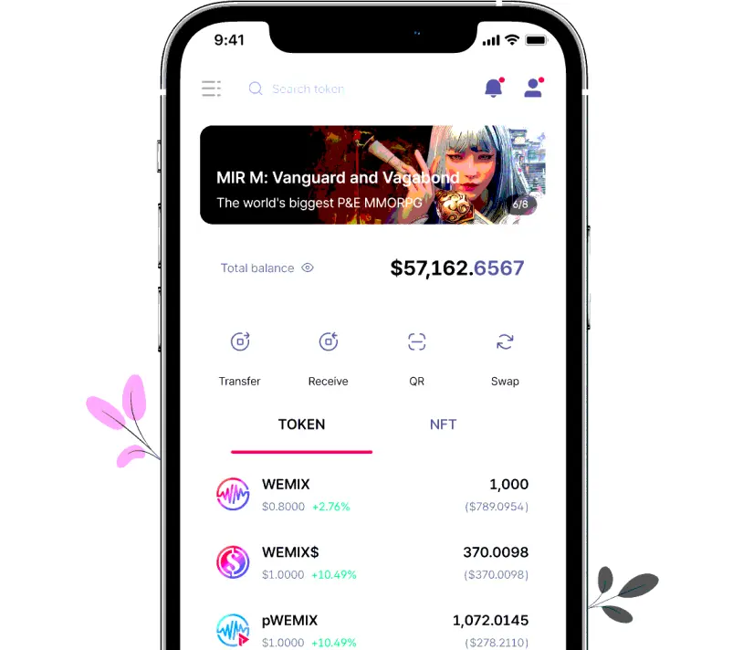 play wallet: Management of Tokens and NFTs