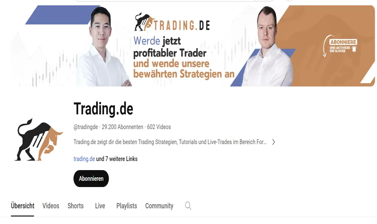 Youtube Kanal von Trading.de