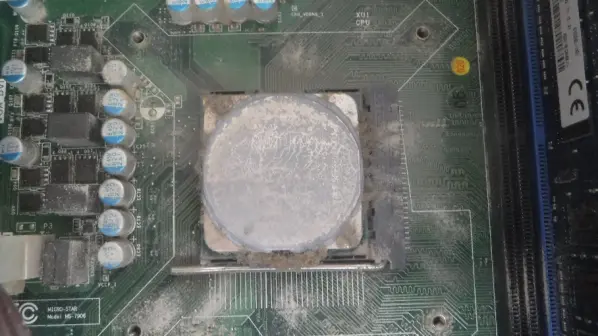 CPU With Old Compound / Paste + Dust Buildup