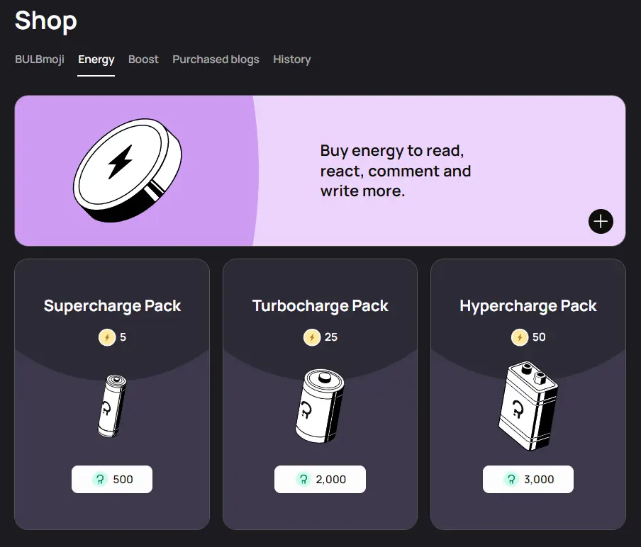 Bulbapp energy