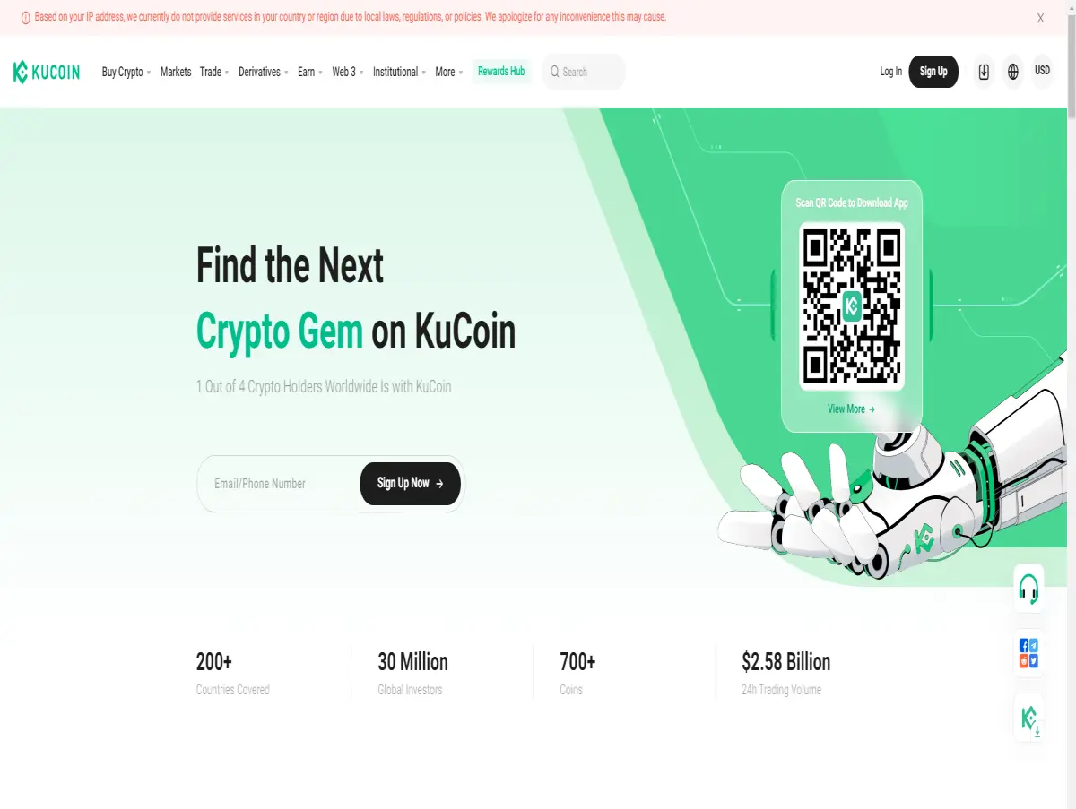 KuCoin doesn't like America or the vise versa