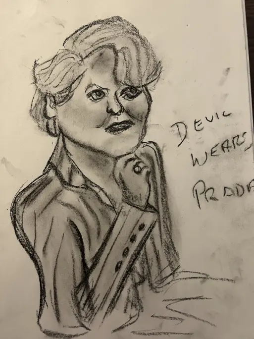 Fan portrait of Meryl Streep - charcoal