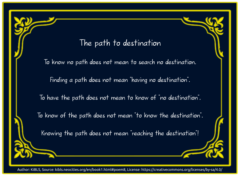 The path to destination