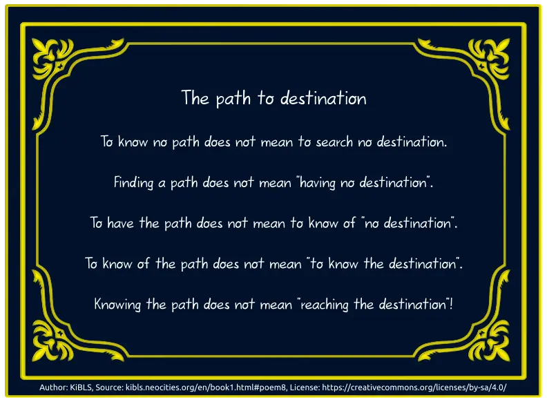 The path to destination
