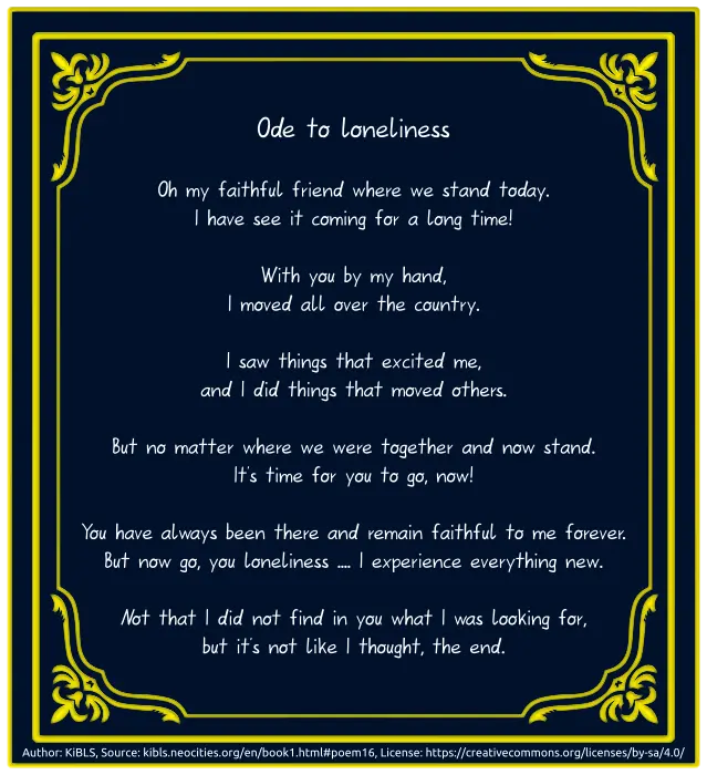 Ode to loneliness