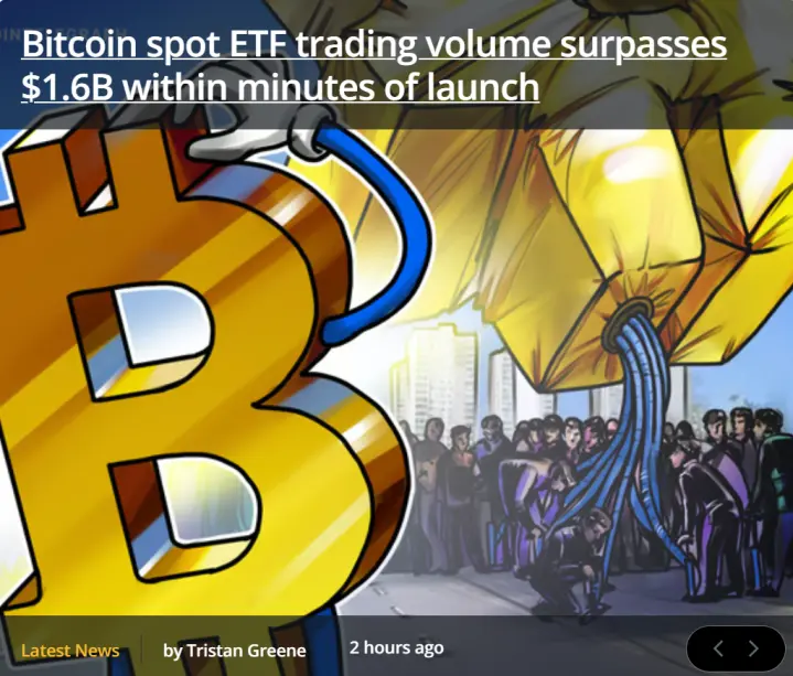 Cointelegraph latest news SPOT ETF BTC