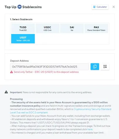 Nexo Deposit Stablecoin