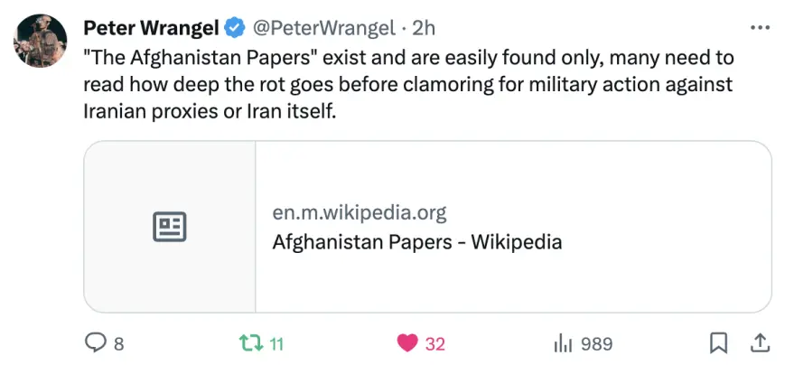 Tweet Of Afghanistan Papers