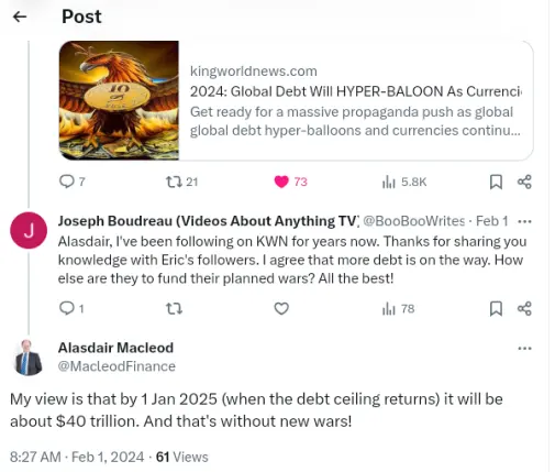 Alasdair McLeod Finance - X Tweet