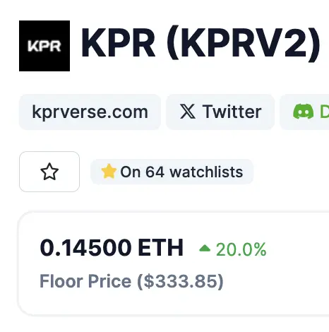 KPR NFTs are around 0.15E