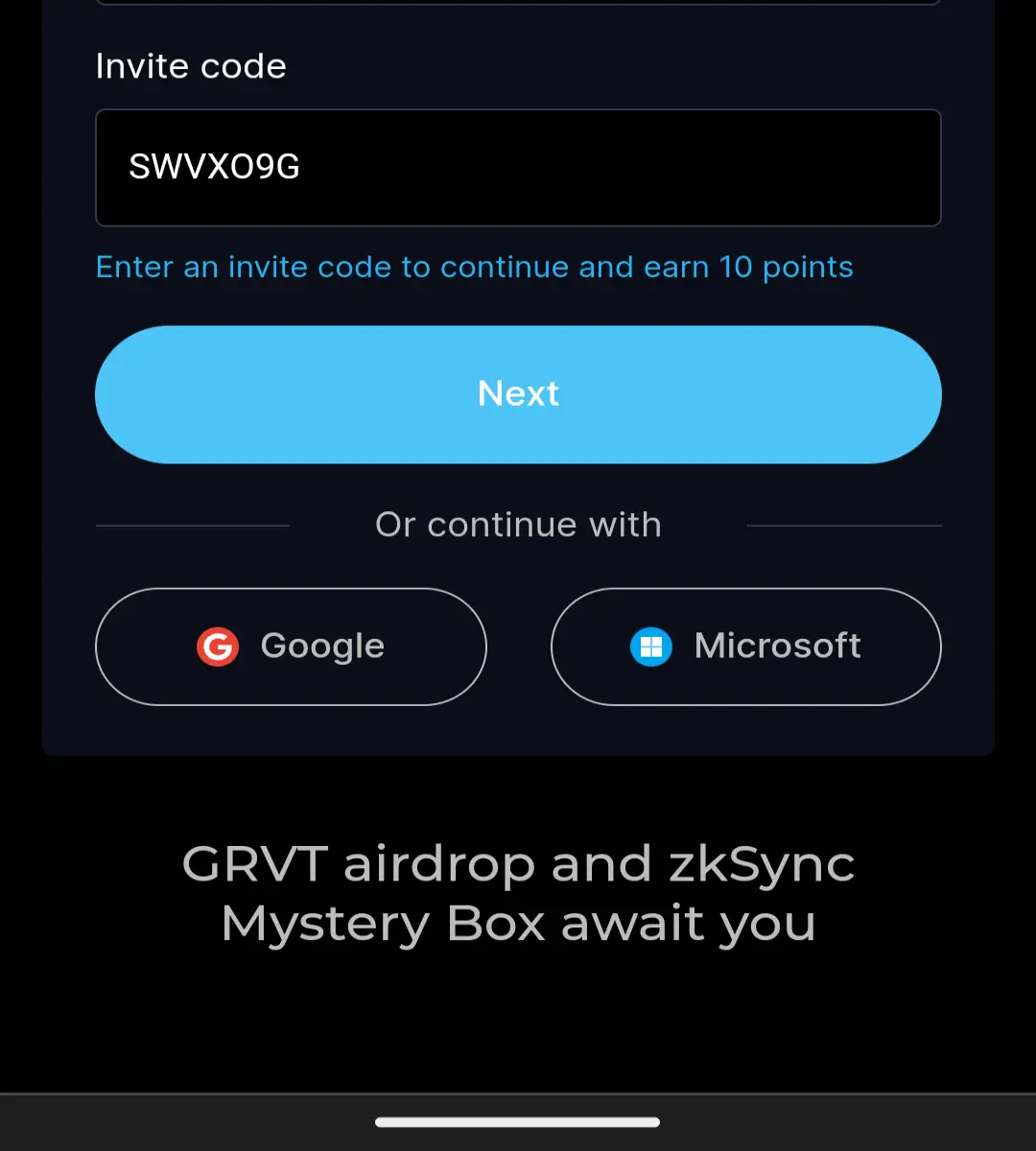 GRVT landing page