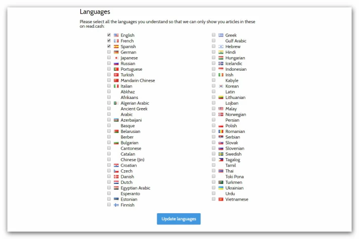Language Selection
