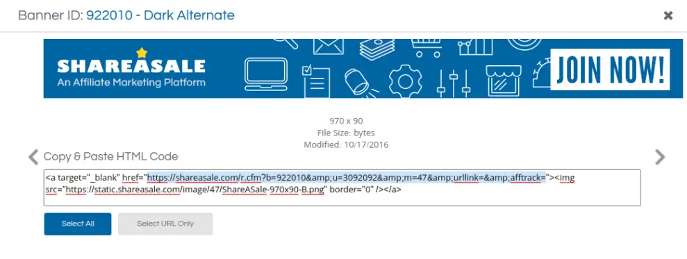 ShareASale HTML Tutorial