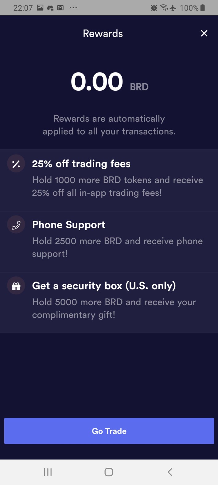 BRD Rewards program