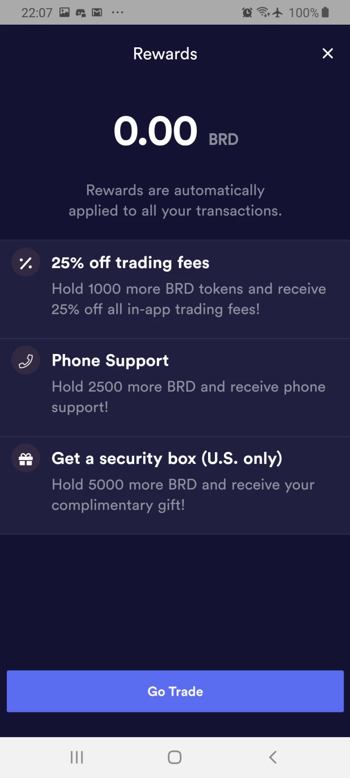 BRD Rewards program