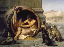 Diogenes in his barrel