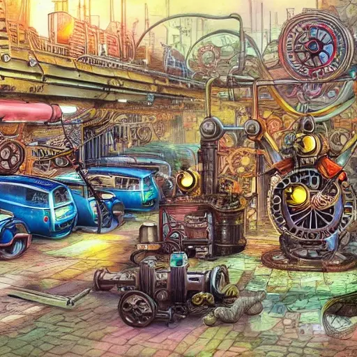 Carwash SteamPunked by DeepAI_org