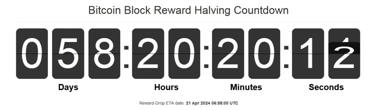 Bitcoin halving countdown