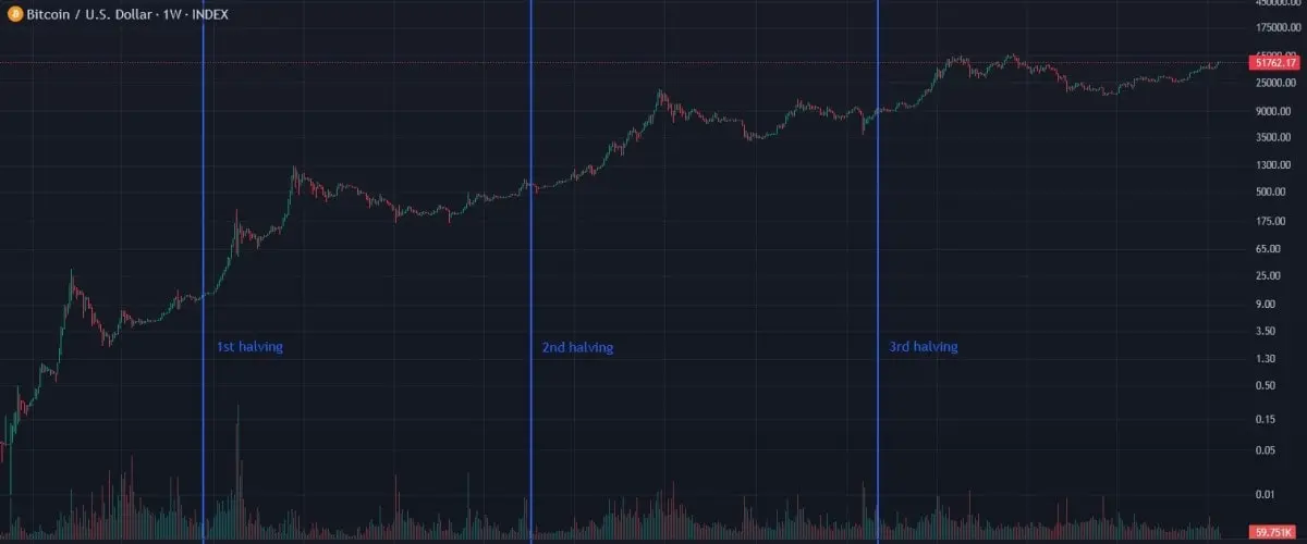 Bitcoin halving price chart