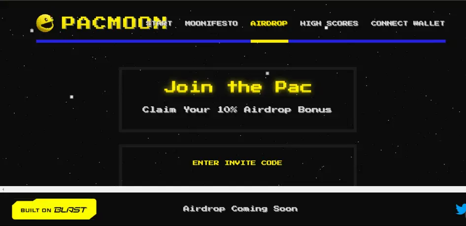 Pacmoon ($PACM) AIrdrop Page