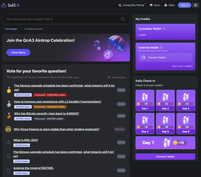 QnA3.AI is a Web3 knowledge-sharing and search platform powered by AI.