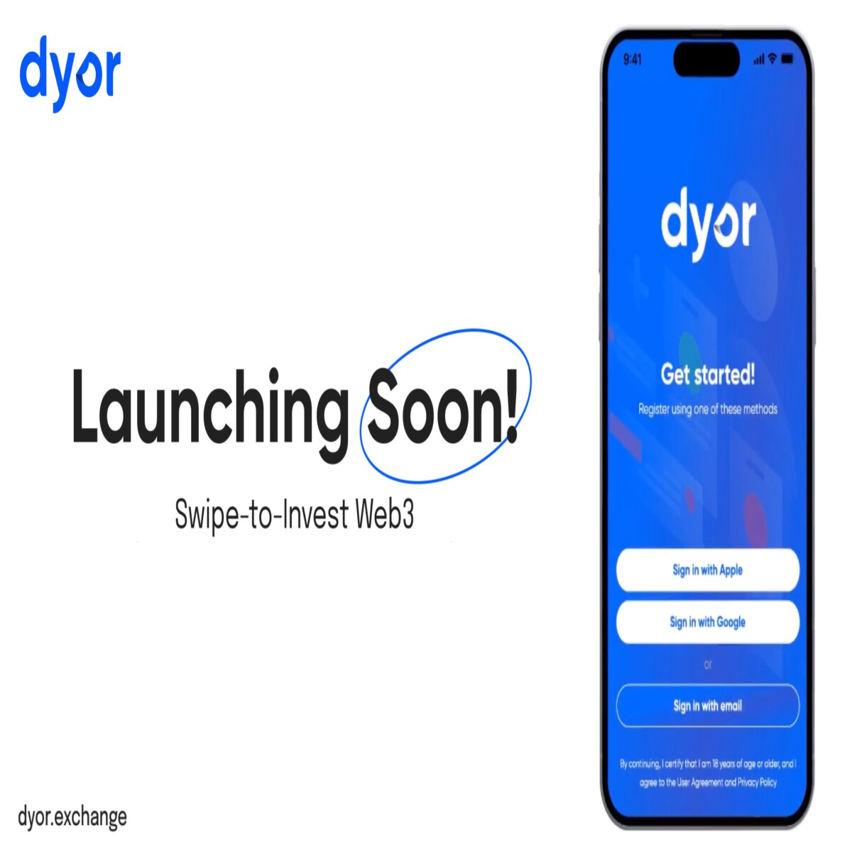 Dyor app launch presentation