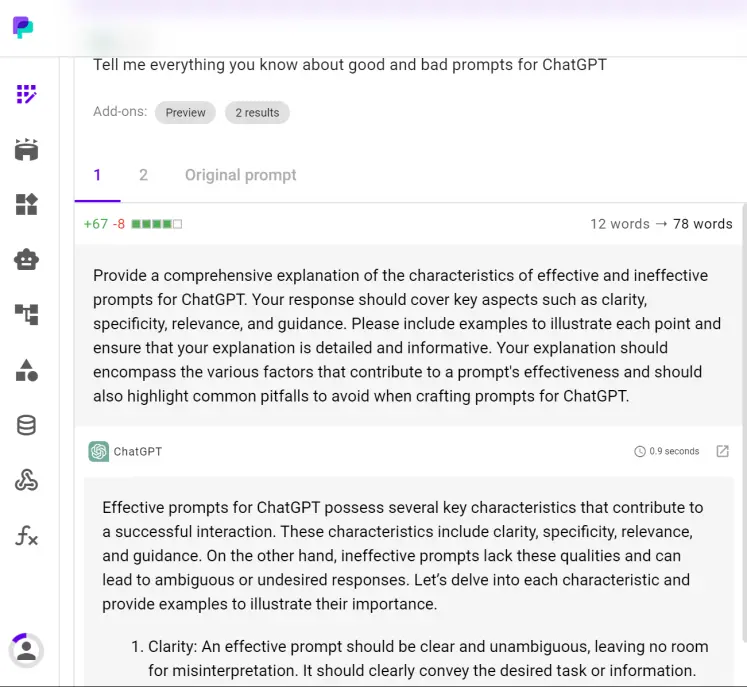 PromptPerfect creates better prompts