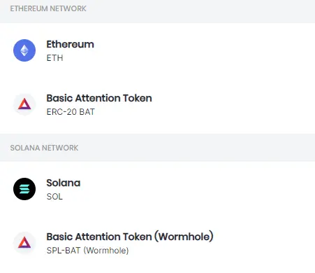 Available networks