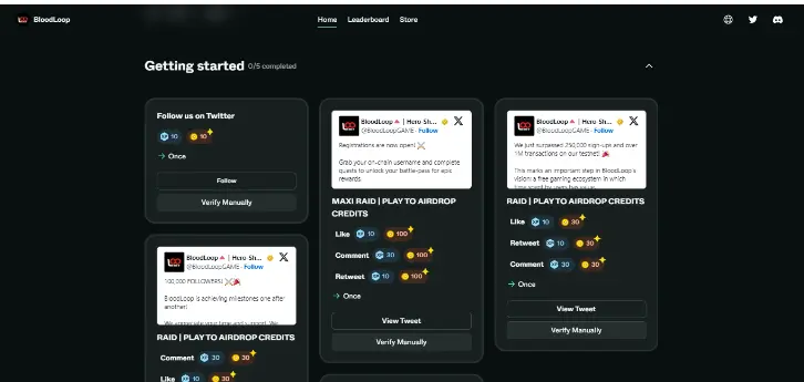 Daily Quests BloodLoop Game Airdrop