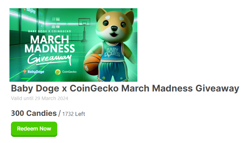 Baby Doge Redeem Now
