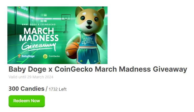 Baby Doge Redeem Now