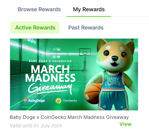 CoinGecko My Rewards