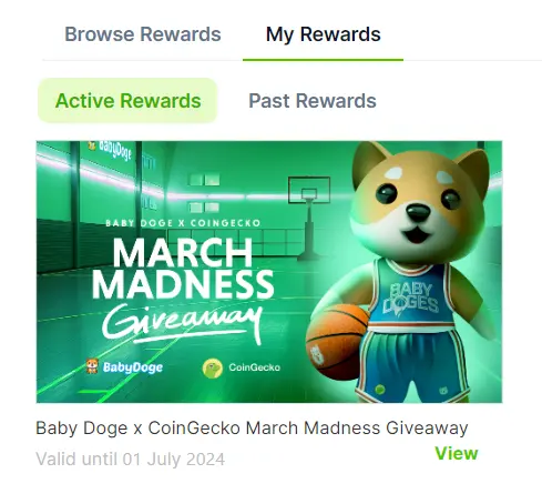CoinGecko My Rewards