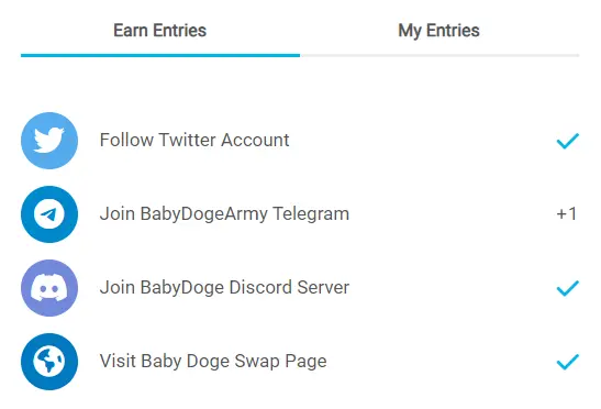 Earn entries on CoinGecko