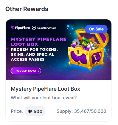 PipeFlare CoinMarketCap loot box
