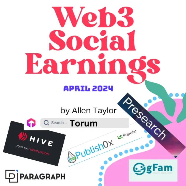 web3 social media earnings april 2024