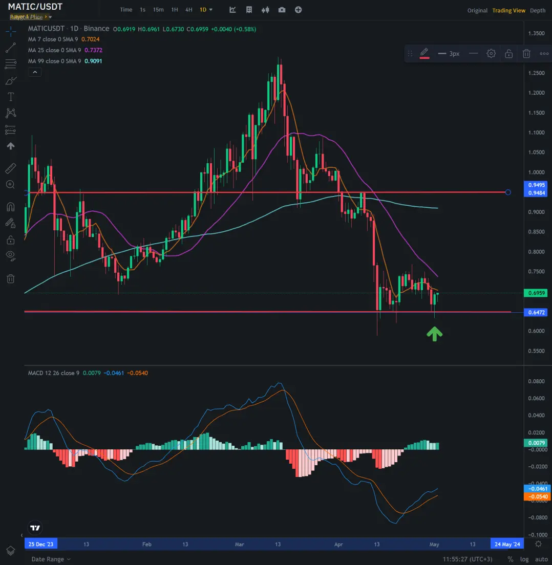 Matic daily chart