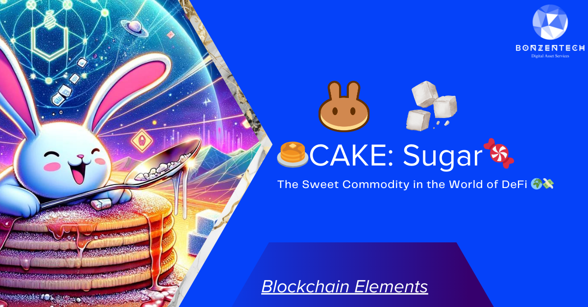 CAKE: The Sweet Commodity in the World of DeFi 🌍💸 Dive into the vibrant and whimsical universe of decentralized finance with PancakeSwap (CAKE), symbolized by its iconic bunny logo. This playful and visually striking image showcases the delightful blend of PancakeSwap and sugar, illustrating the sweet and essential nature of both. Set against a dynamic backdrop of pastel colors and blockchain-themed elements, the image captures the innovative and fun spirit of PancakeSwap. Sugar cubes and granules highlight the commodity's ubiquitous utility, drawing a parallel to CAKE's versatile role in the DeFi sector. Perfect for engaging social media posts and blog articles, this image is designed to captivate and inform.