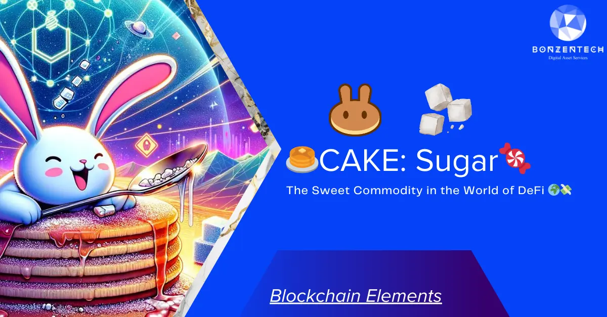 CAKE: The Sweet Commodity in the World of DeFi 🌍💸 Dive into the vibrant and whimsical universe of decentralized finance with PancakeSwap (CAKE), symbolized by its iconic bunny logo. This playful and visually striking image showcases the delightful blend of PancakeSwap and sugar, illustrating the sweet and essential nature of both. Set against a dynamic backdrop of pastel colors and blockchain-themed elements, the image captures the innovative and fun spirit of PancakeSwap. Sugar cubes and granules highlight the commodity's ubiquitous utility, drawing a parallel to CAKE's versatile role in the DeFi sector. Perfect for engaging social media posts and blog articles, this image is designed to captivate and inform.
